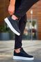 BONN High-Platform Lace-Up Casual Sport Men's Shoes BLACK/WHITE - KBC - 5