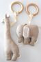 100% Cotton Multi Muslin Elephant and Giraffe Toy Natural Wooden Teether/Baby Room Decor