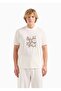 Men's Cotton Short Size Comfortable Cut Daily Ecru T-Shirt 3D1TG3 1JPZZ-01A2
