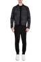 Men's Khaki Camouflage Patterned High Collar Coat with Pockets - 5