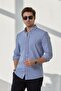 Men's Shirt Striped Cotton Linen Modern Slim Fit Shirt - 5