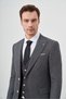 Men's Black Linen Combination Slim Fit Suit - 4
