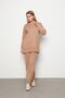 Double Knitwear Set with Collar and Hem Detail Vison - 2