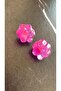 Bright Purple Colorful Glitter Cat Dog Paw Shaped Earrings Handmade Epoxy with Silver Accessories - 5