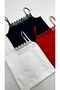 Women's Black White Red Laced Cotton Lycra Strap Athlete Rope Strap 3 Pack Economical - 4