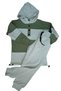 Boy 3-10 Years Old 2 Thread Piece Drawstring Detail Hoodie Hooded O Collar Top and Bottom Set - 2