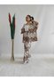 Brown Patterned Double Kimono Set (Comfortable Fit)