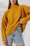 Half Turtleneck Stand Collar Long Sleeve Brass Knit Skirt Gathered Stylish Winter Knitwear Sweater - 3