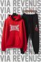 Boxing Gloves Printed Unisex Wide Fit Soft Fabric Hooded Tracksuit Set