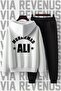 Muhammad Ali Printed Unisex Wide Fit Soft Fabric Hooded Sweatpants Set - 2