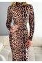 Rochie cu guler cu imprimeu leopard - 2