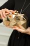Women's Gold Metal Evening Dress Bag - 3