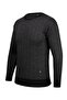 Men's Crew Neck Knitwear Black Sweater Patterned Steel Knit Classic Fit - 5005C - 3