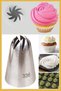Stainless Steel Cream Piping Bag Tip (Whipping Bag Tip, Cap) 1 Piece + 4 Whipping Bags