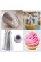 Stainless Steel Cream Piping Bag Tip (Whipping Bag Tip, Cap) 1 Piece + 4 Whipping Bags
