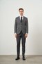 Men's Black Linen Combination Slim Fit Suit - 7
