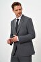 Men's Anthracite Polyviscose Basic Plain Pattern Dynamic Fit Mono Collar Suit - 3