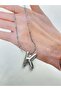 silver color balloon bubble model steel letter necklace letter K