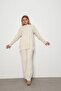 Double Knitwear Set with Collar and Hem Detail Ecru - 2