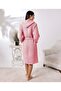Pink Unisex Hooded 100% Organic Cotton Waffle Bathrobe - 3