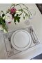 Set of 6 Placemats Geometric Embroidered Stone Color
