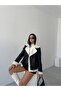Women's Fur-Trimmed Side-Pocket Long Leather Coat - 2