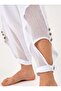 Women's Shalwar Trousers 100% Cotton Mesh Linen Woven Bohemian Style White Color - 5