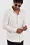 New Season Men's Patterned Ecru Knitwear Shirt Mz19716 - 4