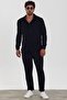 New Season Men's Patterned Black Knitwear Shirt Mz19716 - 2