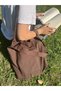 Brown Linen Cloth Bag, Eco-Friendly Cloth Bag, Pocket Detailed Cloth Shopping Bag - 3