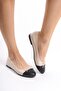 Lona Beige & Black Women's Ballerinas - 4