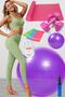 10 Pilates Ball Set Set, 3 Pilates Band Elastics, 1 Kg Dumbbell, Pilates Mat Mat Purple - 6