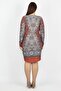 Women's Plus Size Tan Wrap Collar Front Detailed Dress 65n27084 - 4