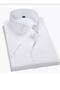 Men's Short Sleeve 2-Piece Blue-White Classic Cut Shirt - 3