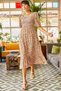 Women's Ecru Orange Elastic Casual Woven Viscose Dress ELB-19001483 - 2