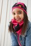 Fuchsia Black Child Baby Beanie Neck Collar Set Soft 100% Cotton Combed Cotton Elite Series - 2
