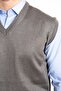 Men's Dark Gray V-Neck Fine Wool Knitwear Knitted Anti-Pilling Sweater - 3