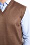 Men's Brown V-Neck Slim Wool Knitwear Knitted Anti-Pilling Sweater - 3
