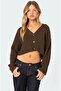 كارديجان بني بأكمام طويلة وأزرار أمامية MG2198 - 5