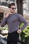 Dark Gray Patterned Men's Knitwear Sweater 7266 - 3