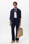 Waist-Tie Linen Blend Baggy Men's Trousers - 6