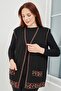 Mother Knitwear Black Rose Motif Short Pocket Vest - 5