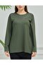 Women's Khaki Embroidered Casual Middle Age Mother Combed Cotton Blouse - 5