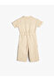 Shirt Collar Jumpsuit Short Sleeves Pocket Detail Viscose Blend - 2