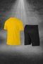 Over Size Men's Yellow Dri-Fit Casual Daily Athlete Comfortable T-Shirt Shorts Running Set (4XL -10Xl) - 4