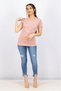 Women Crew Neck Short Sleeves Graphic Print Top, Wood Rose - 2