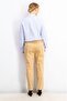 Women Plain Long Sleeve With Nekclace Jumpsuit, Blue and Tan - 2