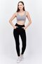Women Pull On Stripe Leggings, Black - 3