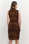 Women Abstract Print Casual Midi Dress, Brown - 2
