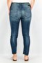 Women Stretch Fit Washed Denim Jeans, Blue Wash - 4